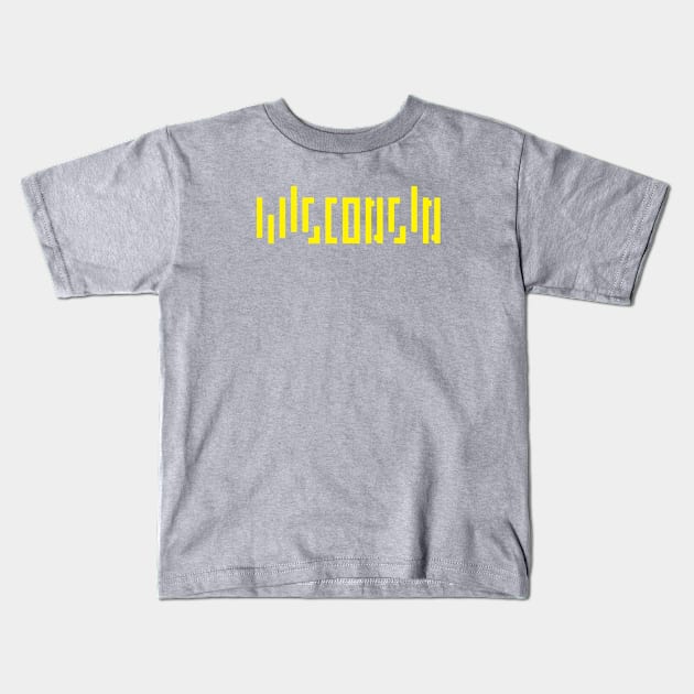 WISCONSIN Kids T-Shirt by omstudio